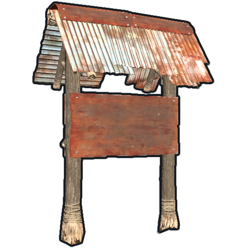 Двусторонний городской указатель с крышей в Rust — характеристики и крафт